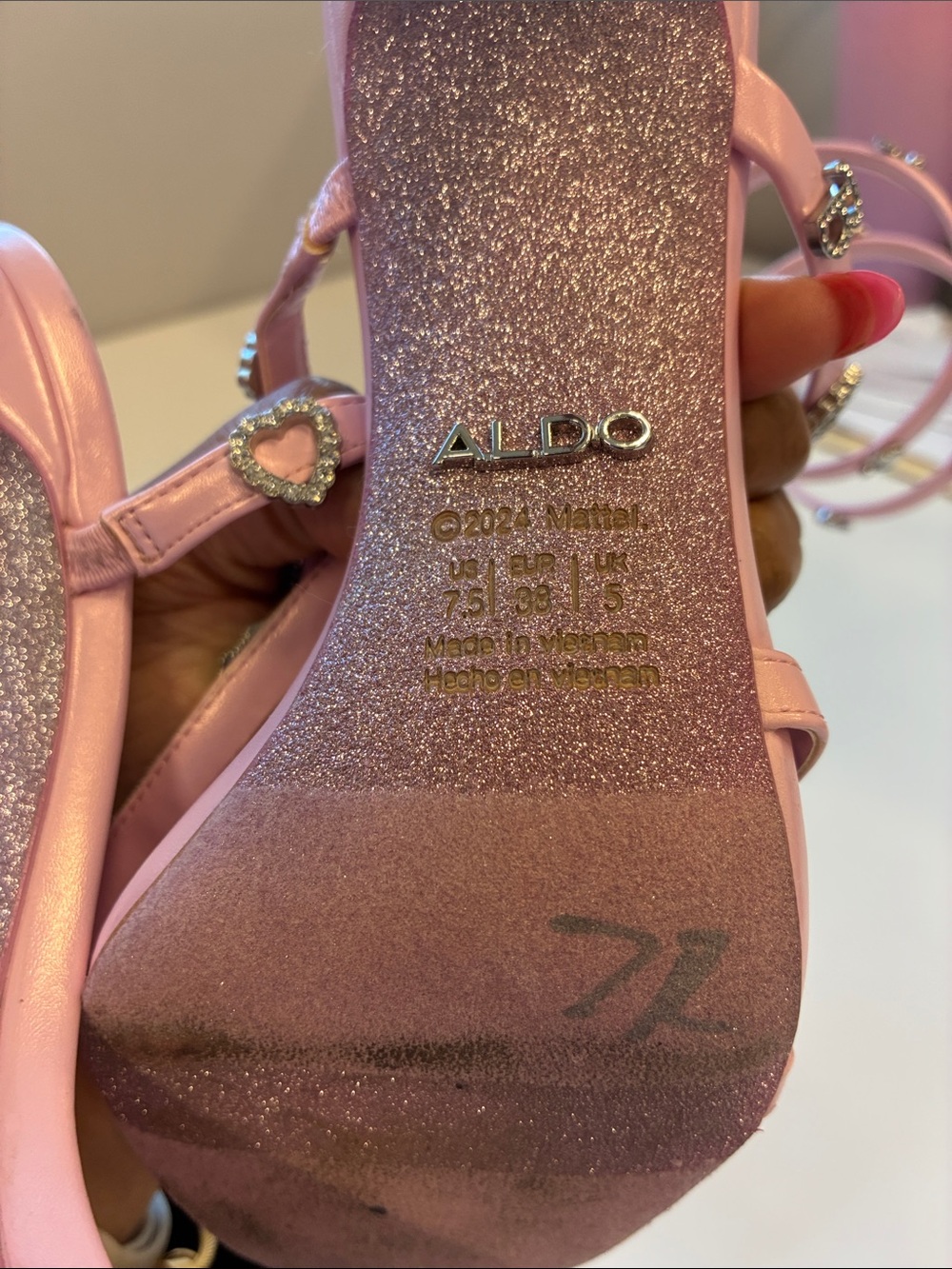 ALDO x Barbie Pink Heart Strap Heels Women's Size 7.5 Limited Edition - Picture 5 of 6